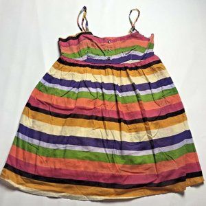 Twenty One Babydoll Top Womens Pink Purple Small Striped  Shirt Spaghetti Strap